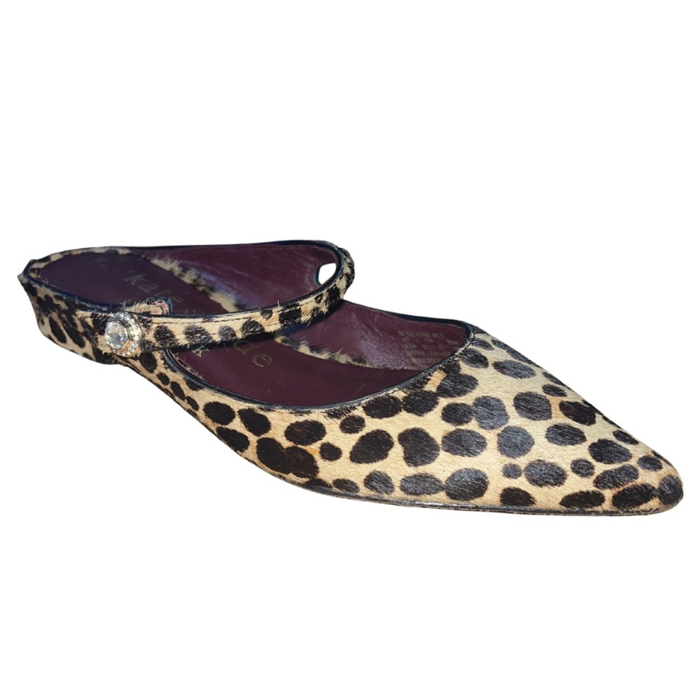 Kate Spade Meg Leopard Print Calf Hair Mules - Size 5.5 B